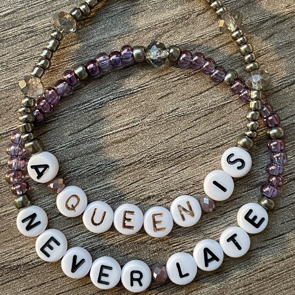 A Queen Is Never Late Disney Princess Diaries Inspired Bracelet Stack Set - Picture 3 of 5